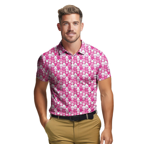 Pink Ribbon - Funny Golf Polo Shirt-Polo Shirt For Men-Gerbera Prints