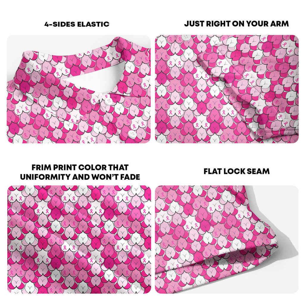 Pink Ribbon - Funny Golf Polo Shirt Premium