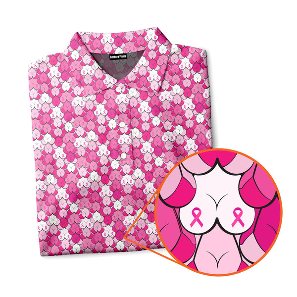 In October I Wear Pink Bra Breast - Funny Golf Polo Shirt 