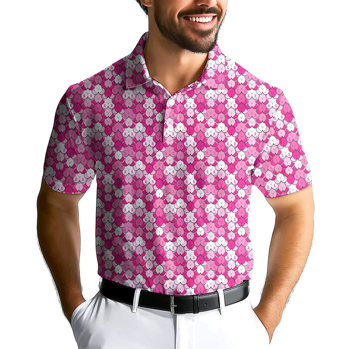 Pink Ribbon - Funny Golf Polo Shirt Premium