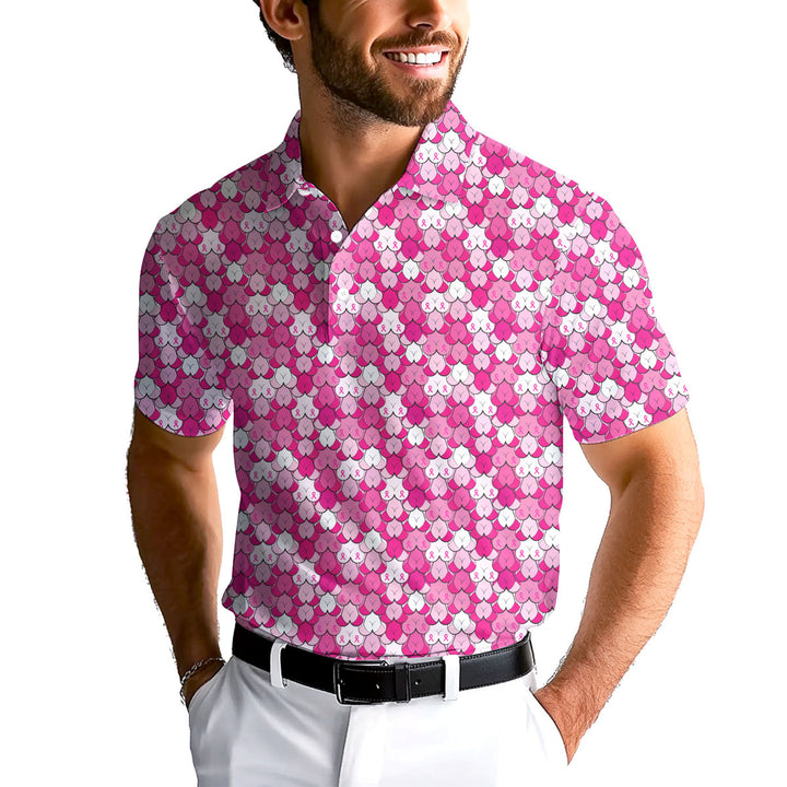 Pink Ribbon - Funny Golf Polo Shirt Premium