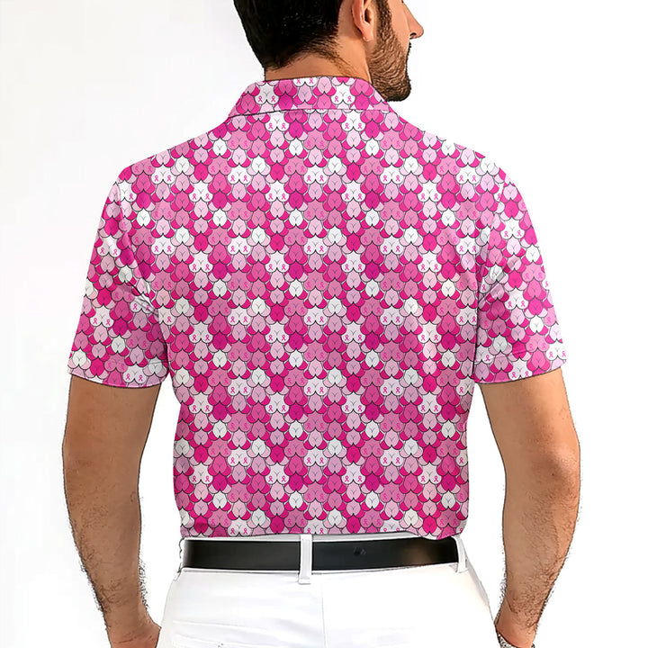 Pink Ribbon - Funny Golf Polo Shirt Premium