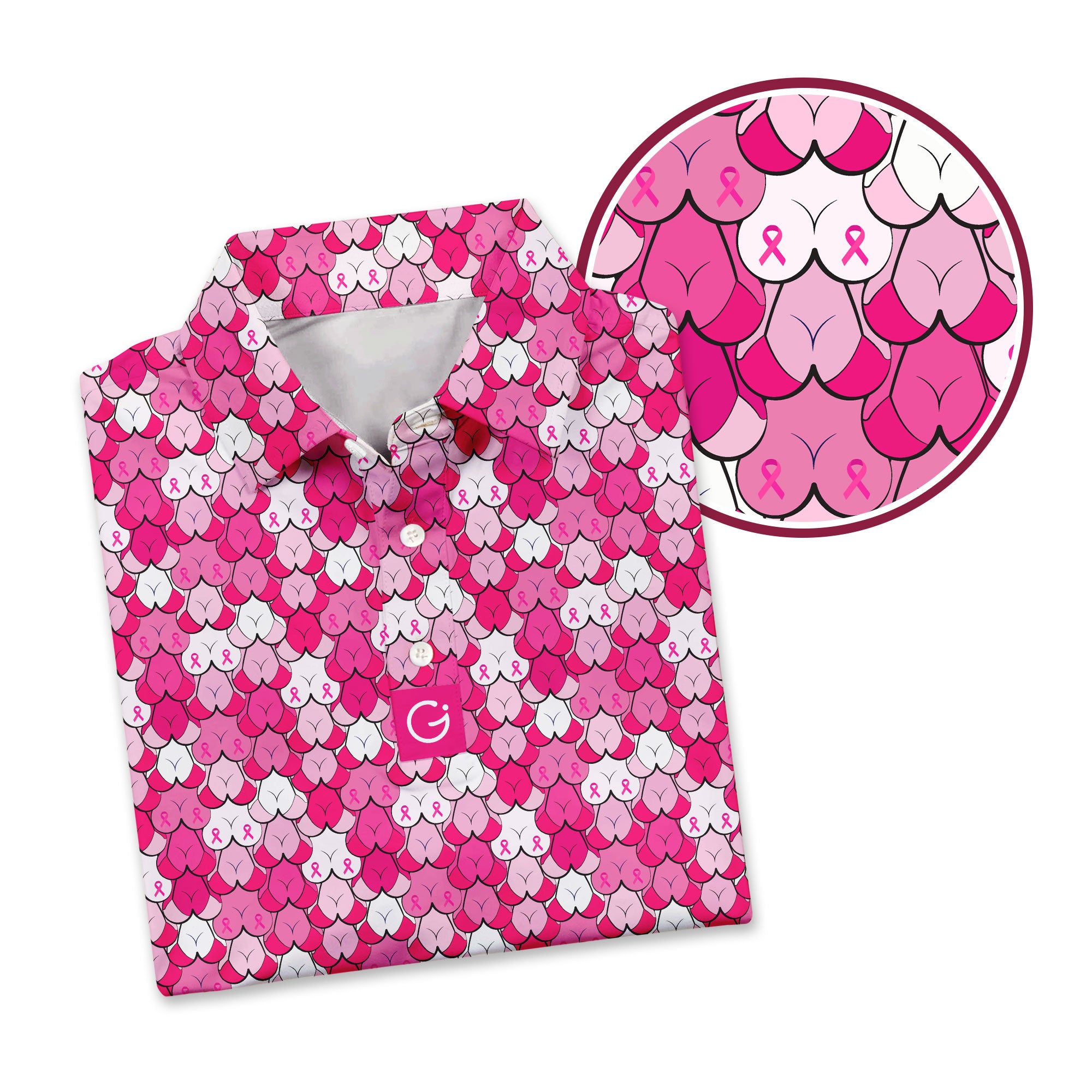 Pink Ribbon - Funny Golf Polo Shirt