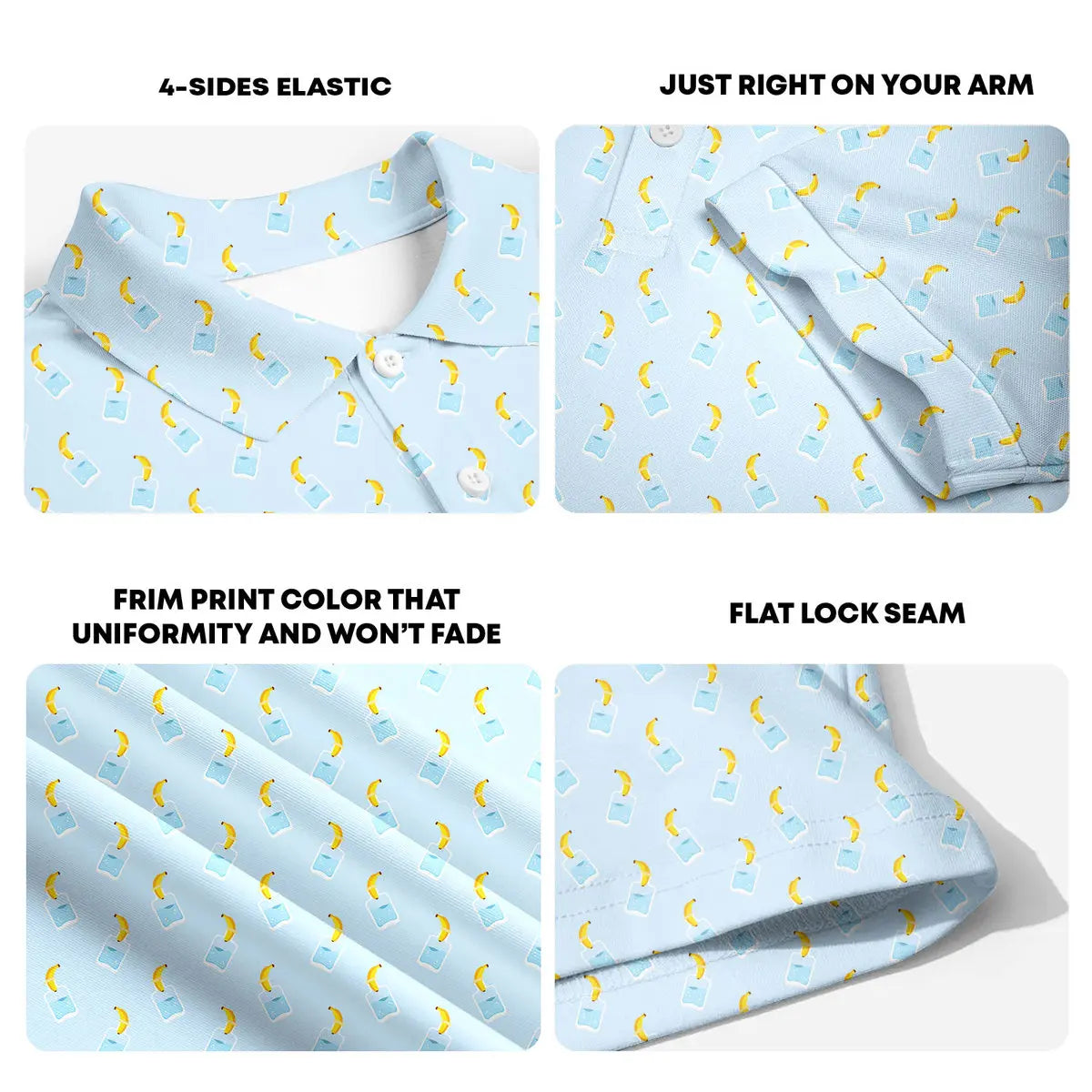 Banana Deep In Jar-Polo Shirt For Men-Gerbera Prints