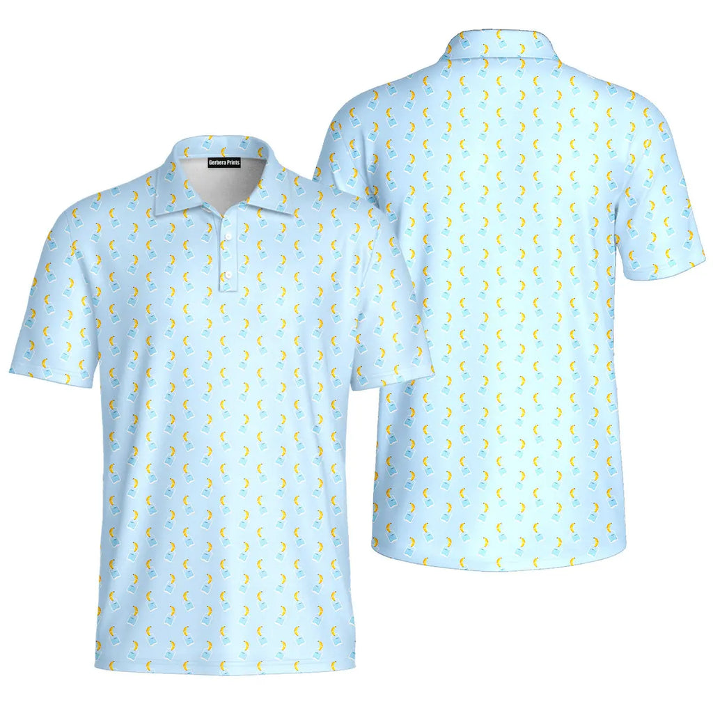 Banana Deep In Jar-Polo Shirt For Men-Gerbera Prints