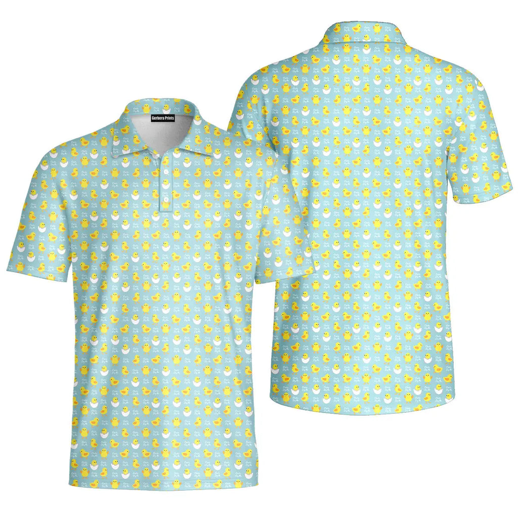 Chicks Dig Me Easter Eggs-Polo Shirt For Men-Gerbera Prints