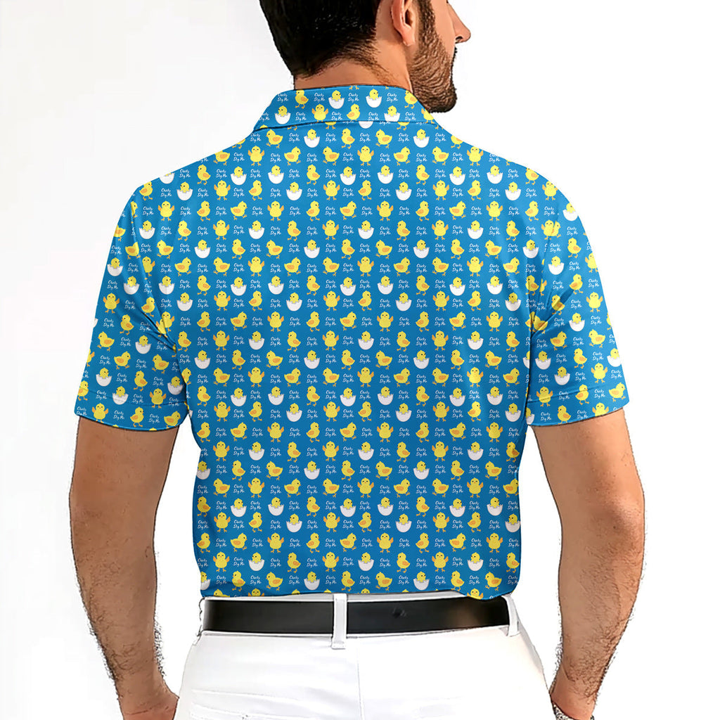 Chicks Dig Me Easter Eggs-Polo Shirt For Men-Gerbera Prints