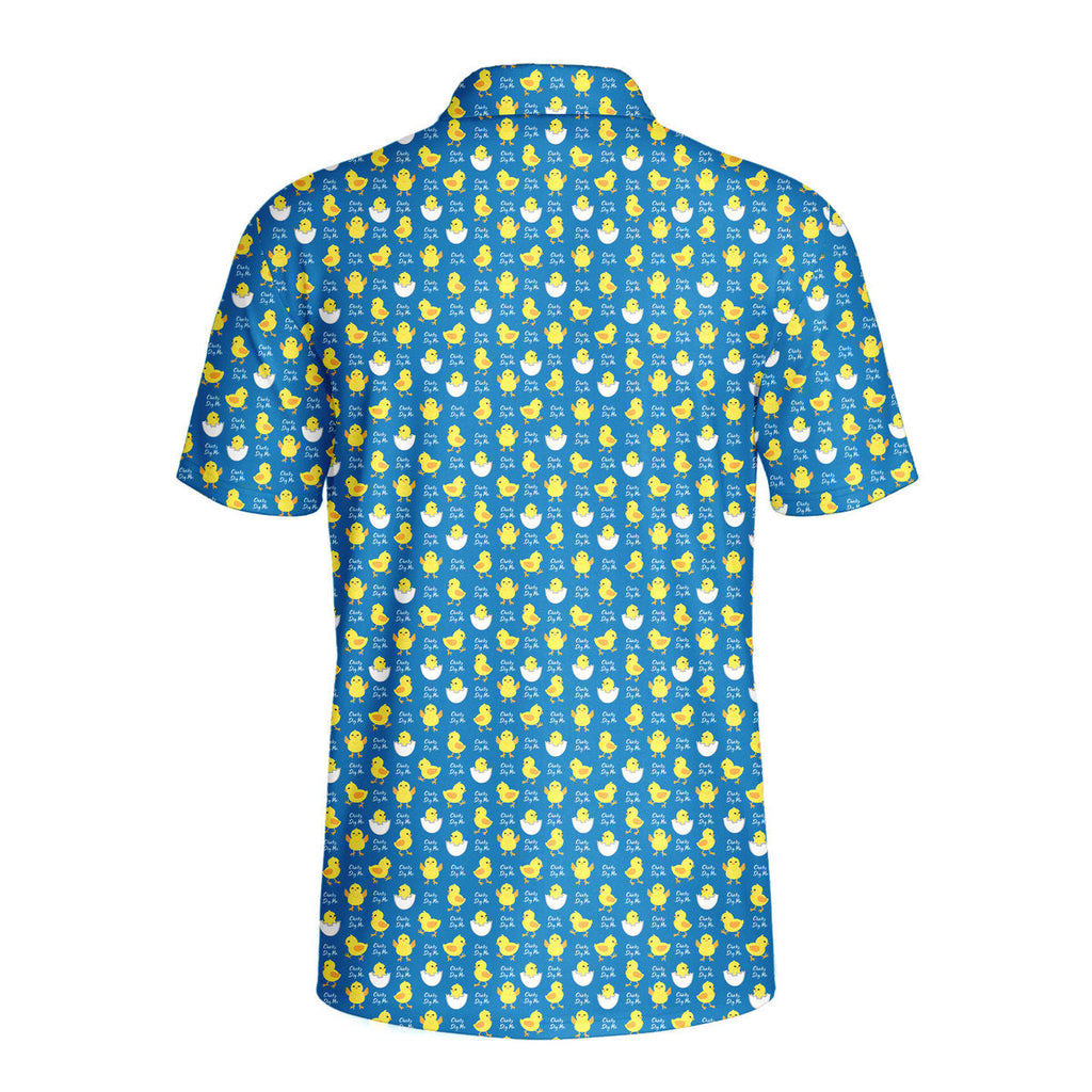 Chicks Dig Me Easter Eggs-Polo Shirt For Men-Gerbera Prints