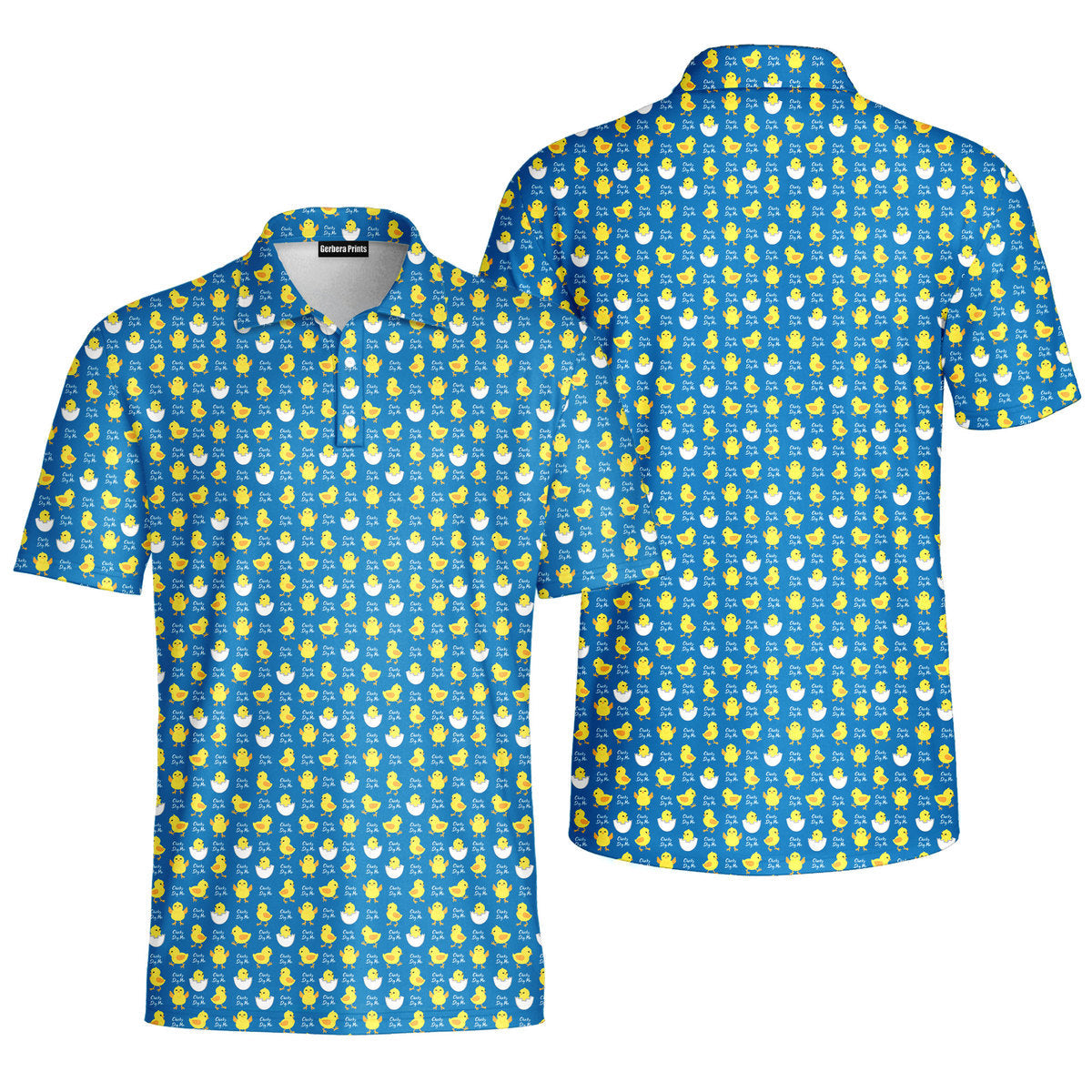 Chicks Dig Me Easter Eggs-Polo Shirt For Men-Gerbera Prints