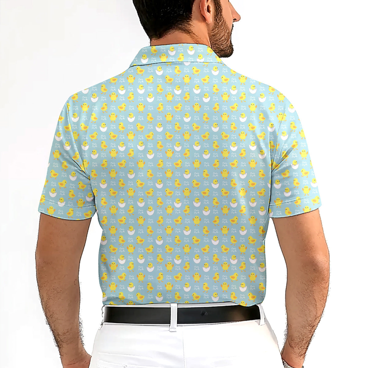 Chicks Dig Me Easter Eggs-Polo Shirt For Men-Gerbera Prints