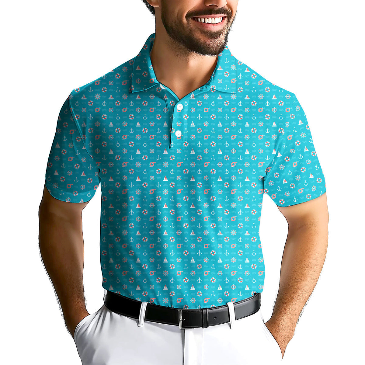 Boats and Hoes-Polo Shirt For Men-Gerbera Prints