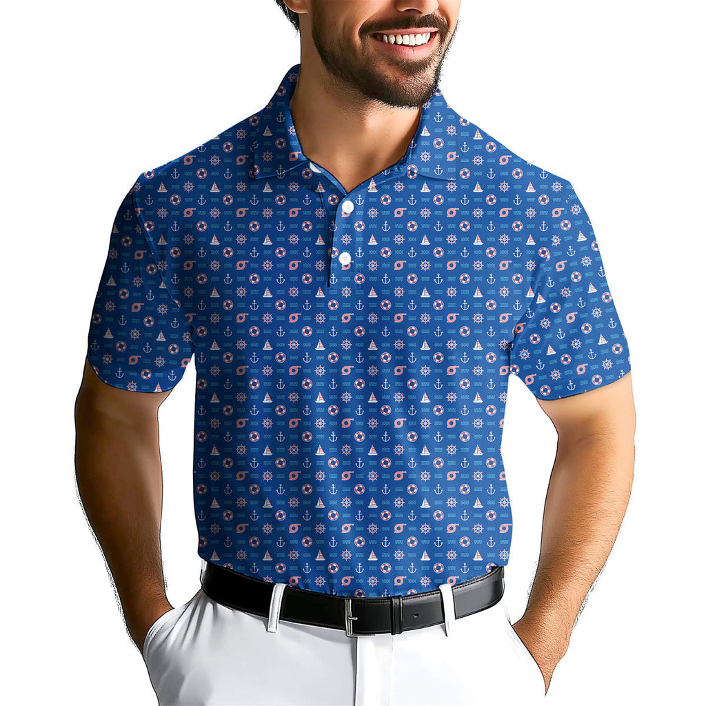 Boats and Hoes-Polo Shirt For Men-Gerbera Prints