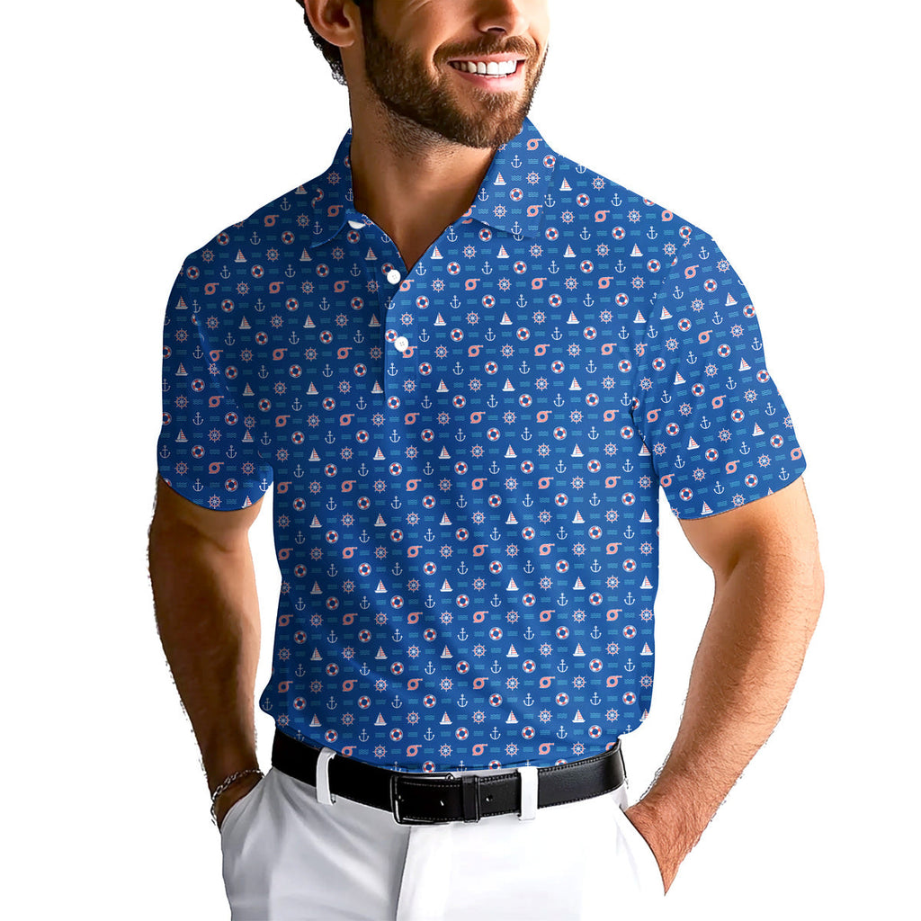 Boats and Hoes-Polo Shirt For Men-Gerbera Prints