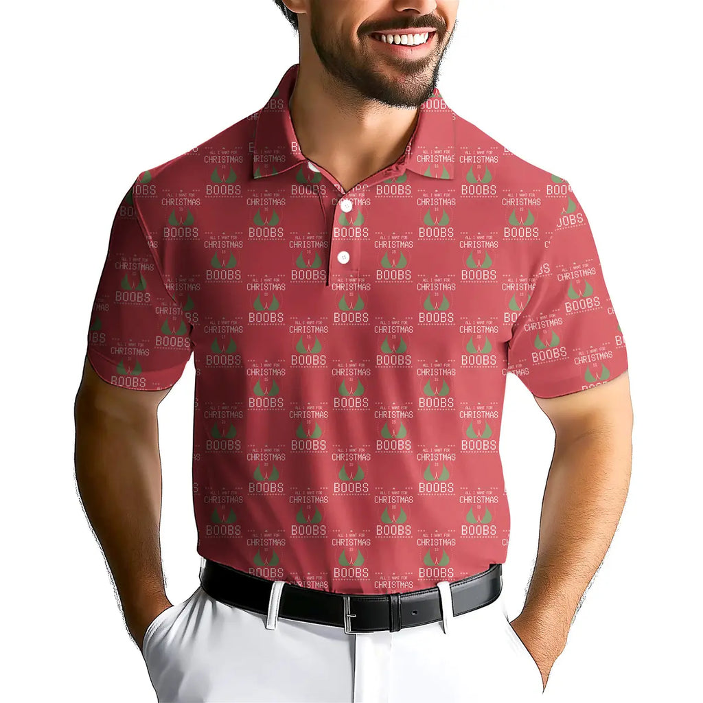 All I Want For Christmas-Polo Shirt For Men-Gerbera Prints
