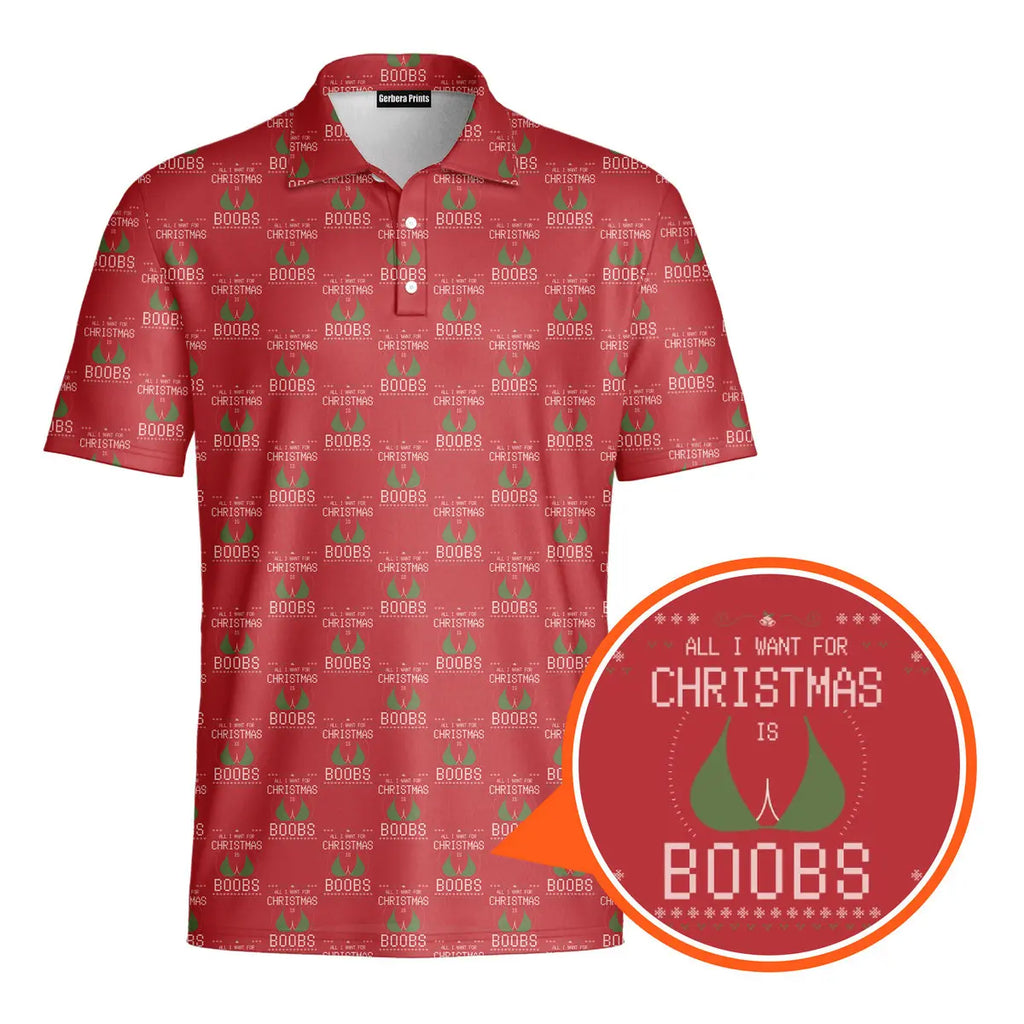 All I Want For Christmas-Polo Shirt For Men-Gerbera Prints
