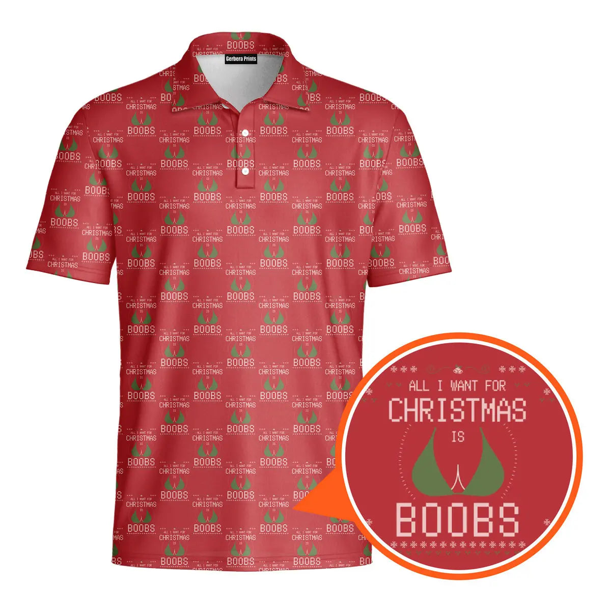 All I Want For Christmas-Polo Shirt For Men-Gerbera Prints
