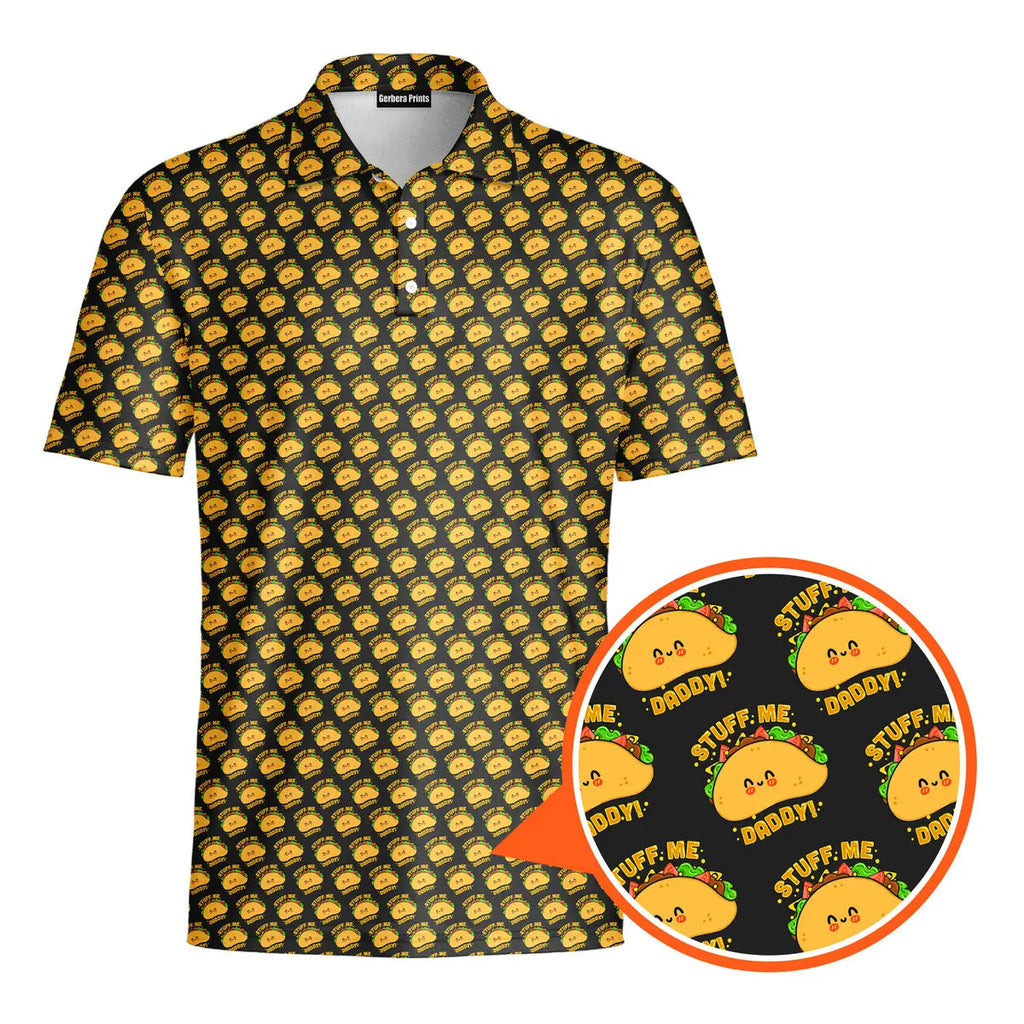 Stuff Me Daddy-Polo Shirt For Men-Gerbera Prints
