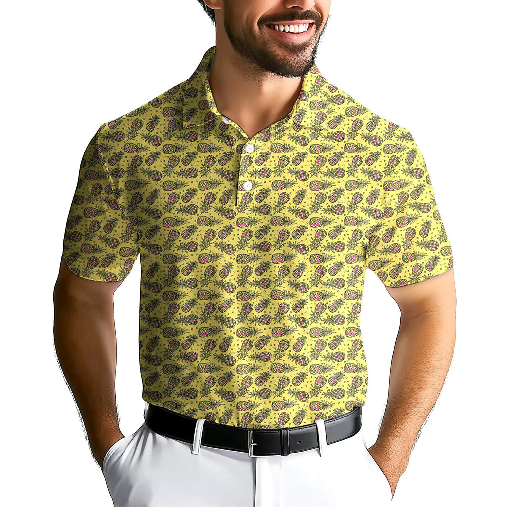 Pineapple Slut-Polo Shirt For Men-Gerbera Prints