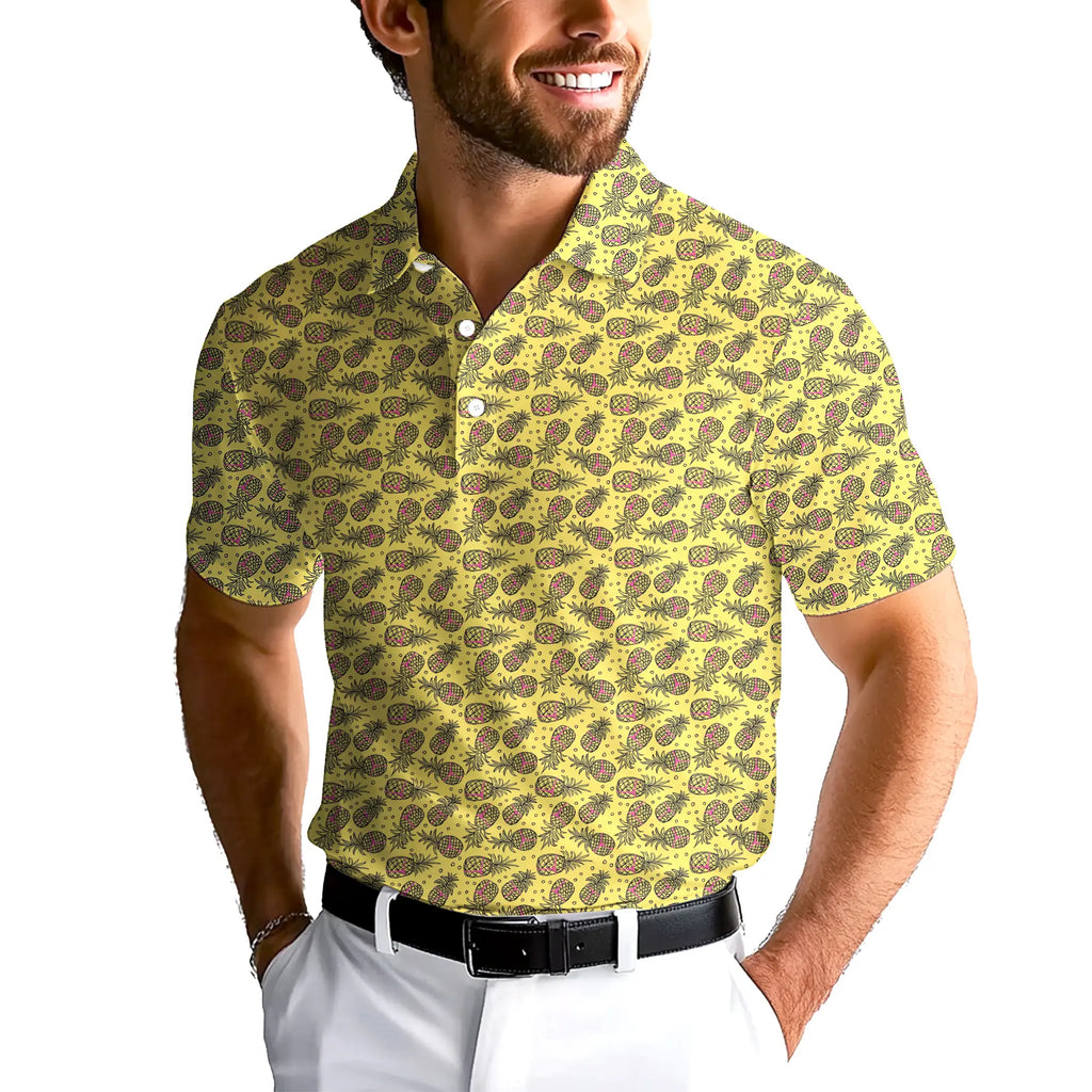 Pineapple Slut-Polo Shirt For Men-Gerbera Prints