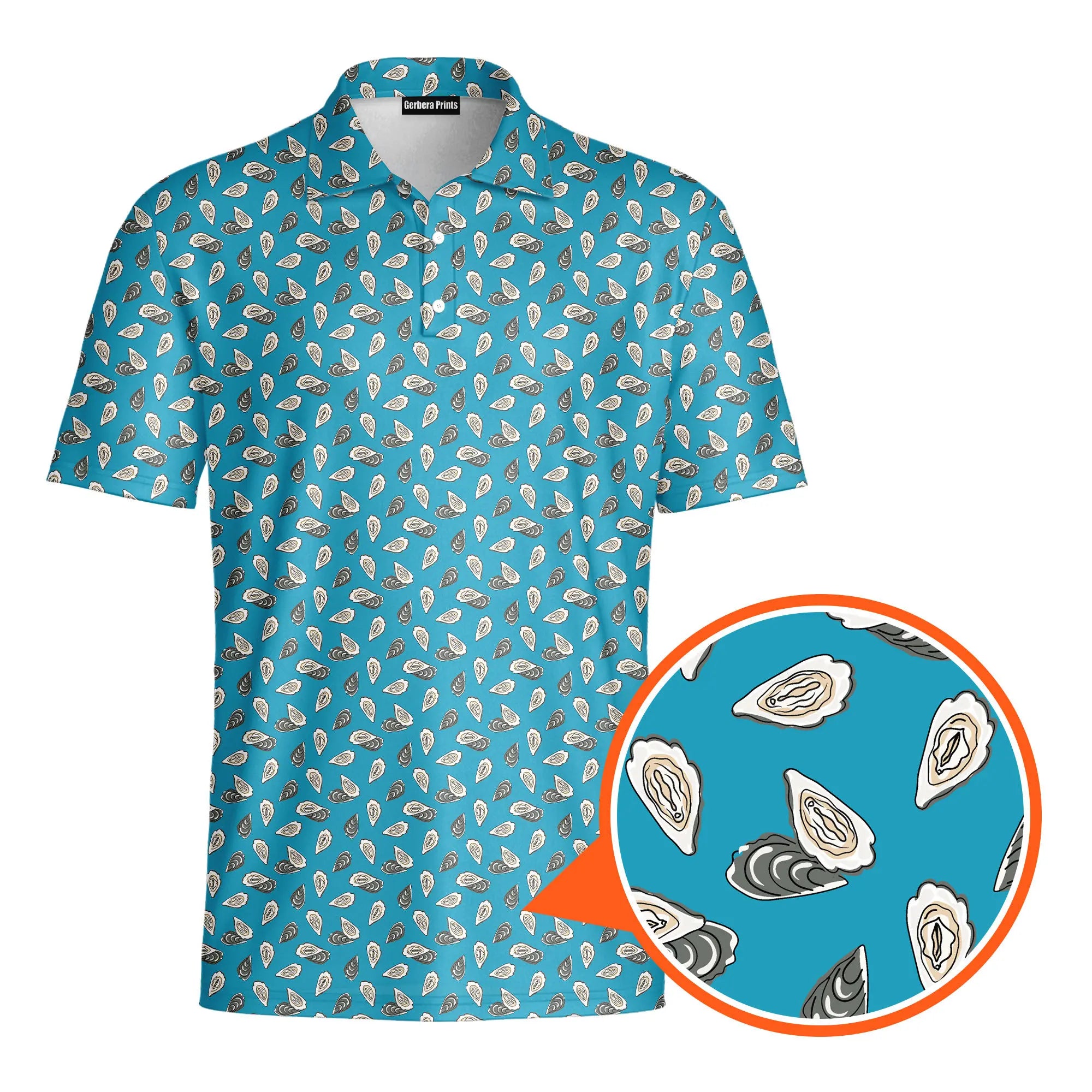 Moister-Polo Shirt For Men-Gerbera Prints