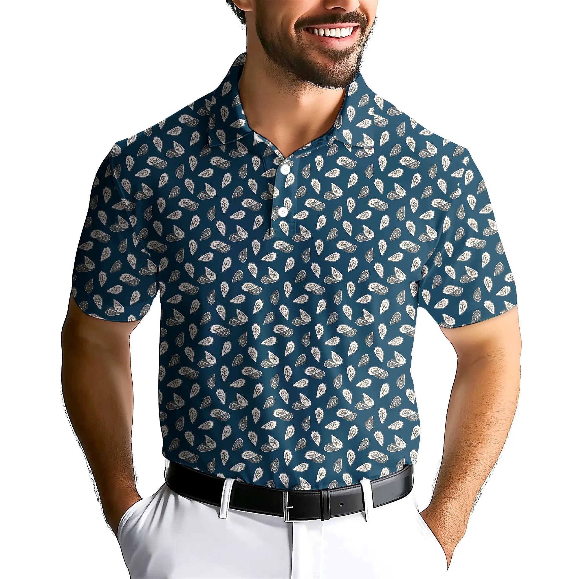 Moister-Polo Shirt For Men-Gerbera Prints