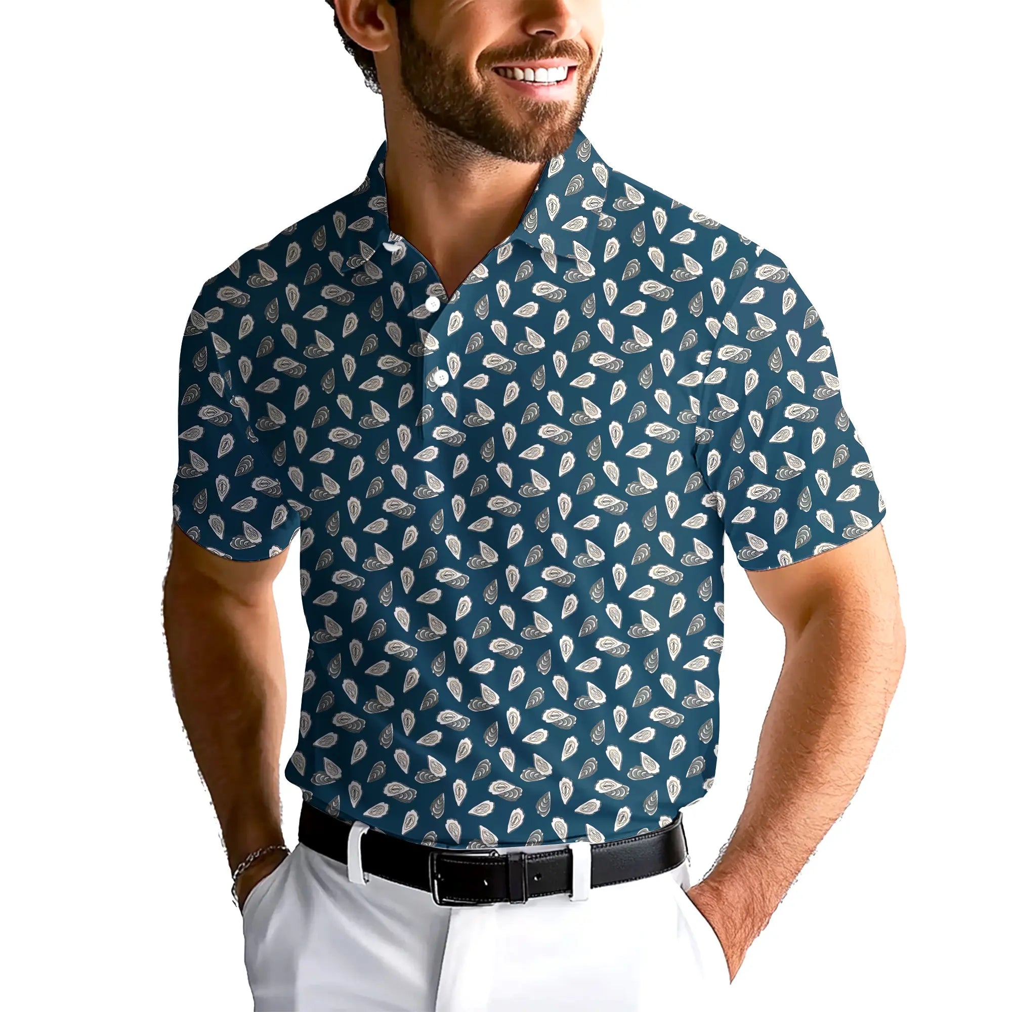 Moister-Polo Shirt For Men-Gerbera Prints