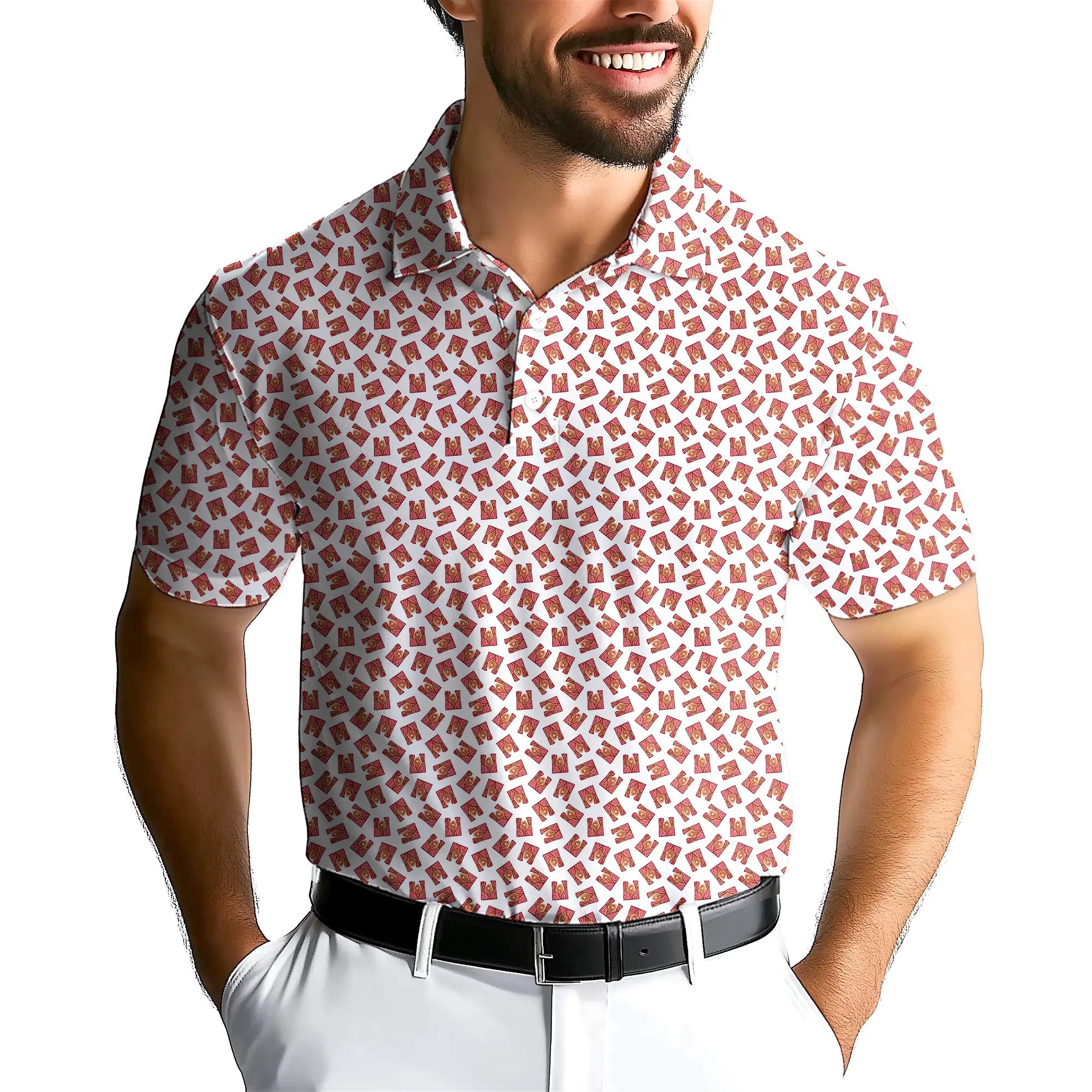 Beef Curtain-Polo Shirt For Men-Gerbera Prints