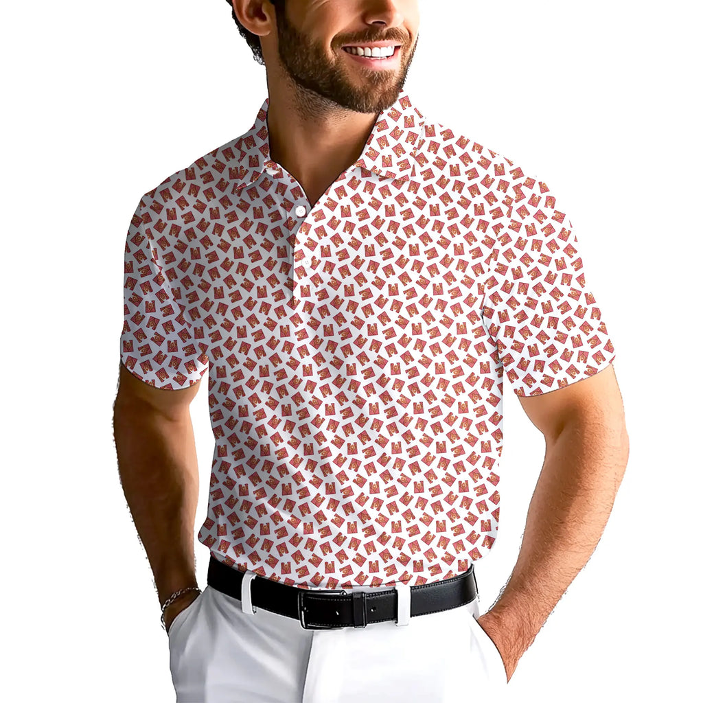 Beef Curtain-Polo Shirt For Men-Gerbera Prints