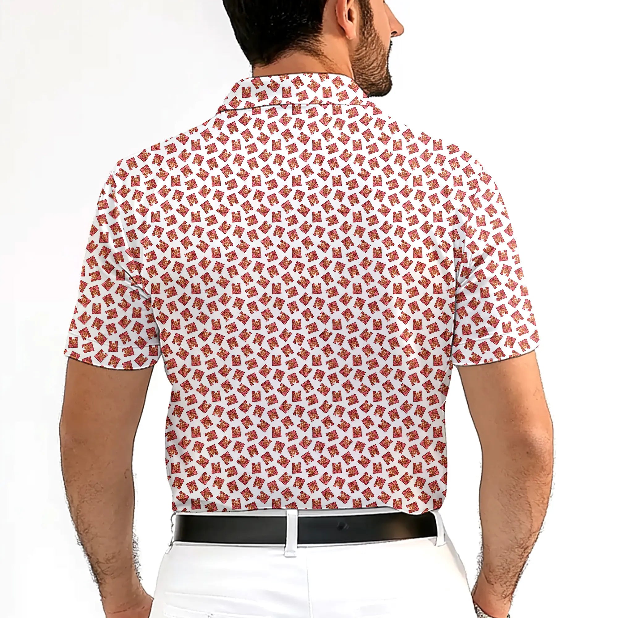Beef Curtain-Polo Shirt For Men-Gerbera Prints