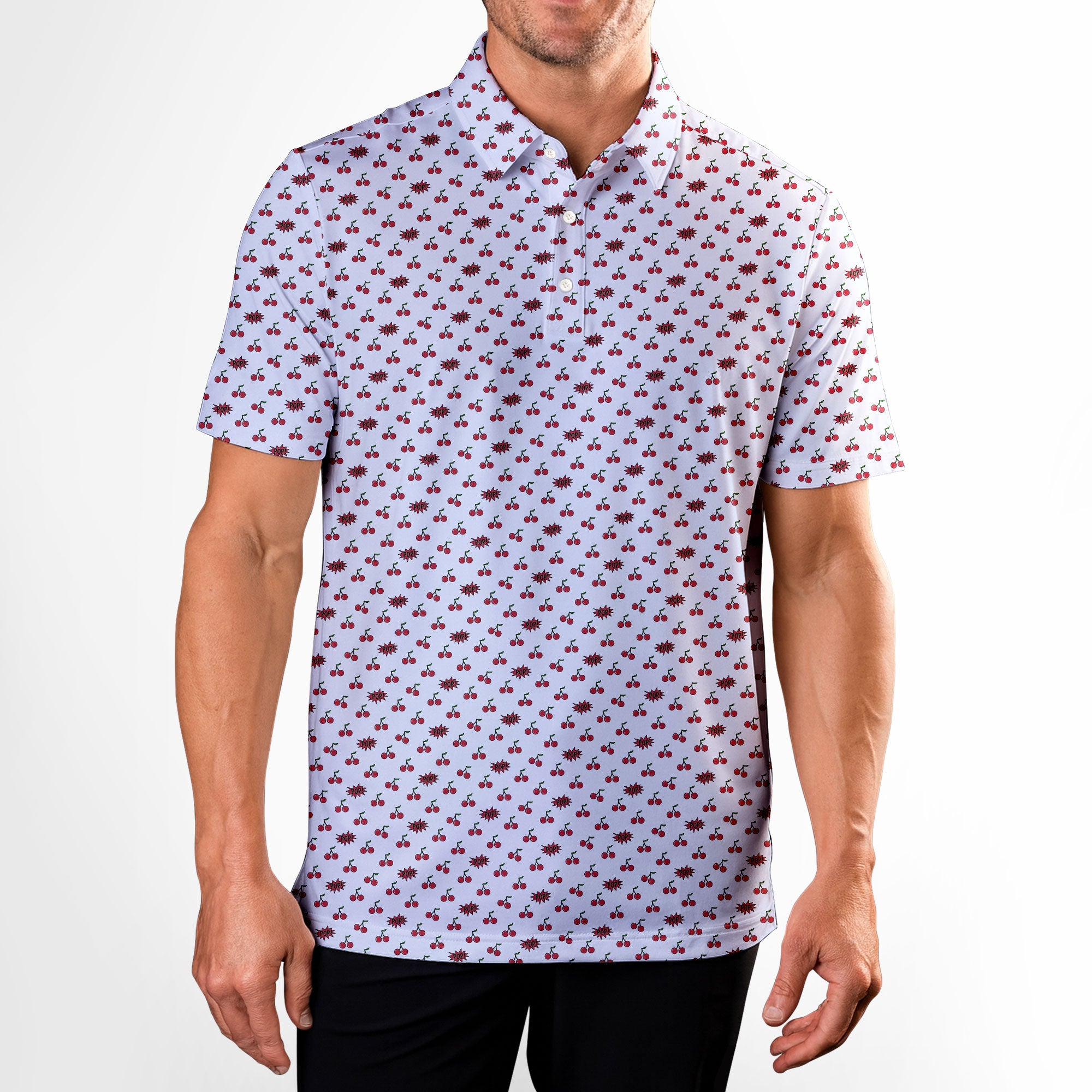 Cherry Pop-Polo Shirt For Men-Gerbera Prints