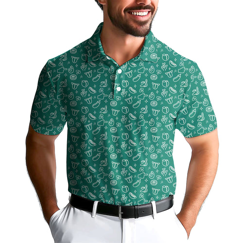 Risky Texts-Polo Shirt For Men-Gerbera Prints