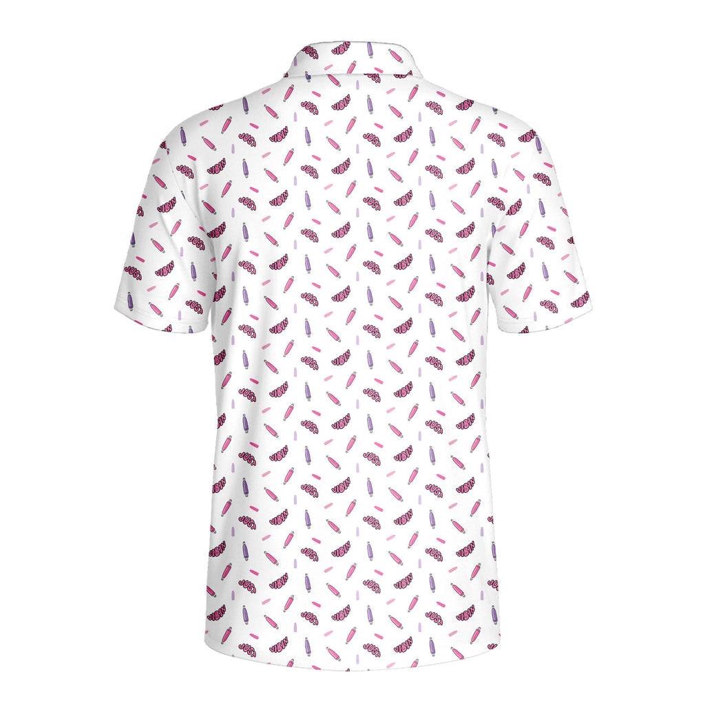 Just Vibin-Polo Shirt For Men-Gerbera Prints