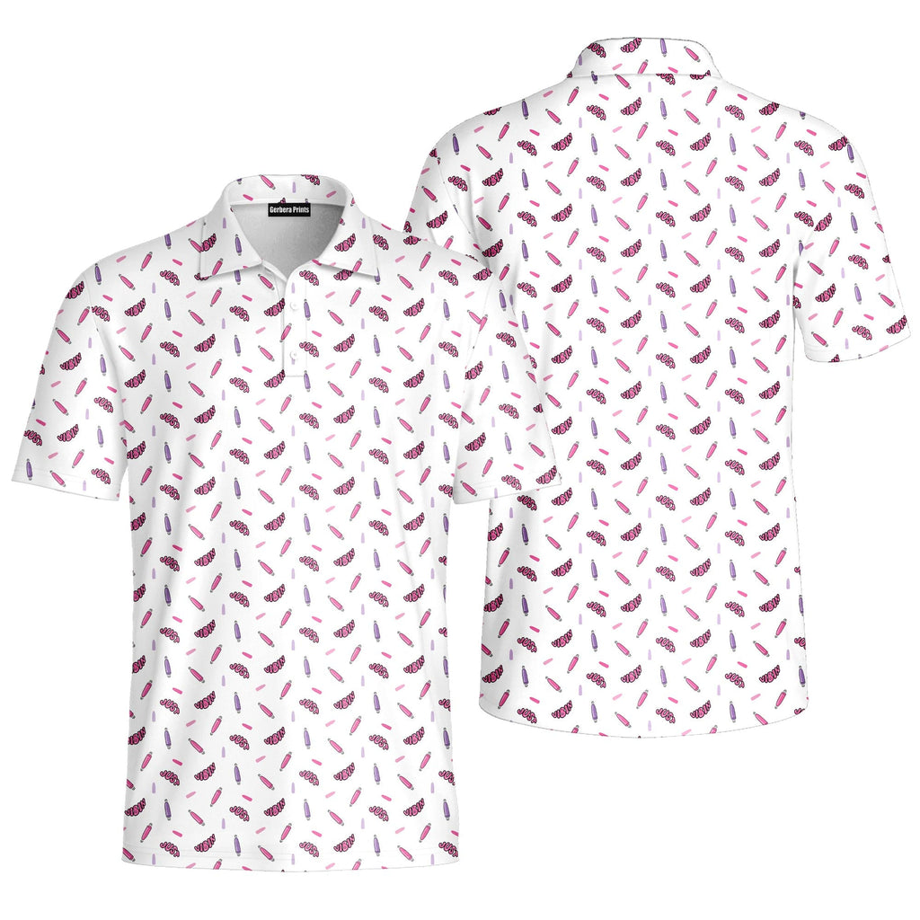 Just Vibin-Polo Shirt For Men-Gerbera Prints