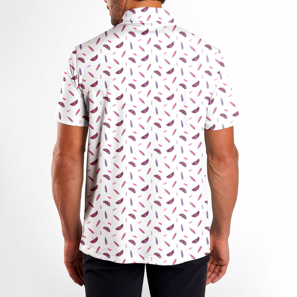 Just Vibin-Polo Shirt For Men-Gerbera Prints