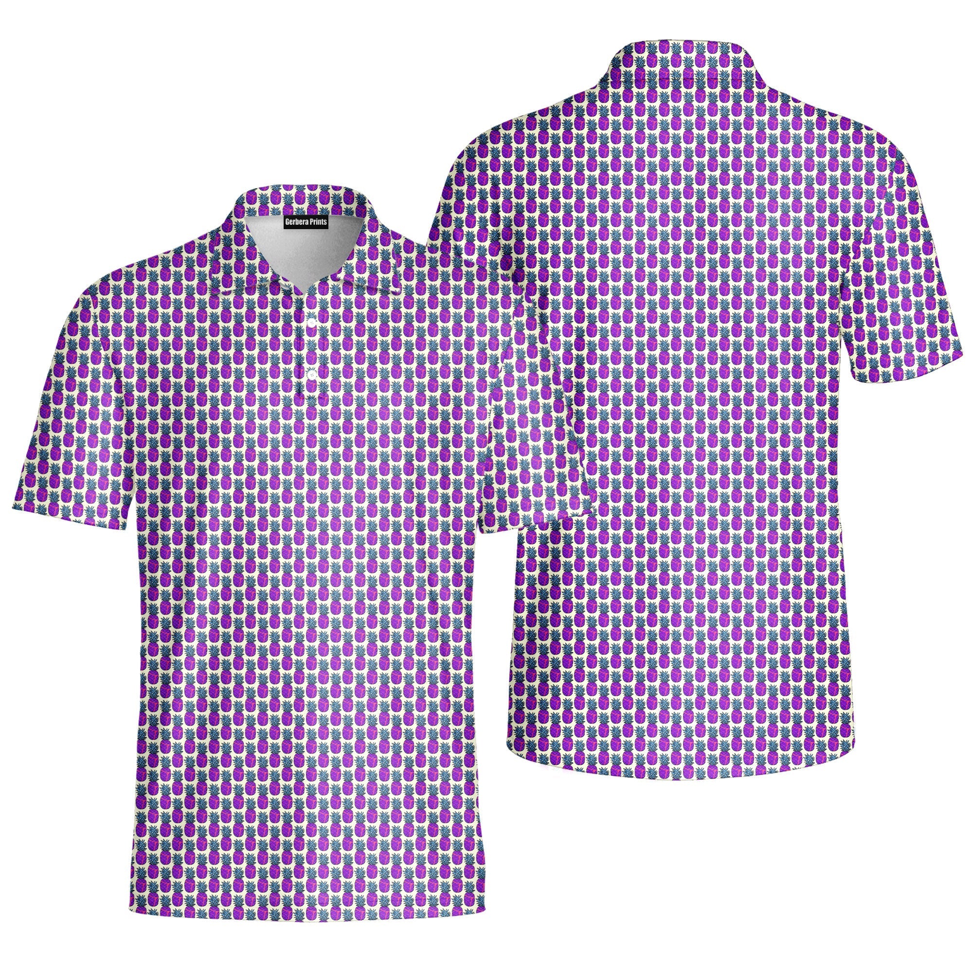 Slutty Pineapple-Polo Shirt For Men-Gerbera Prints