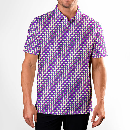 Slutty Pineapple-Polo Shirt For Men-Gerbera Prints