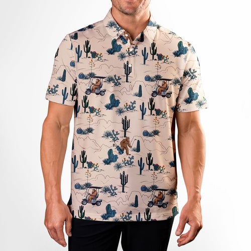 Bigfoot On The Green-Polo Shirt For Men-Gerbera Prints