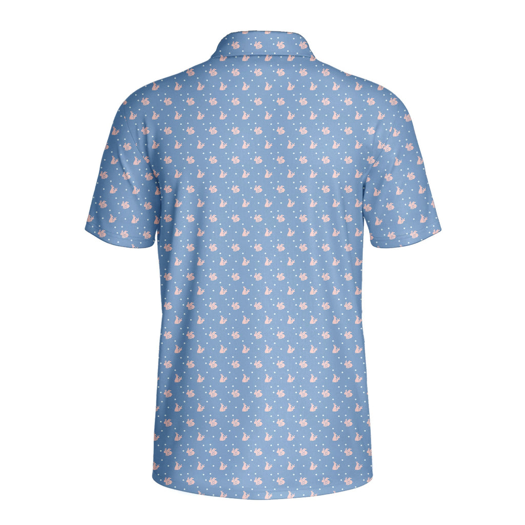 Lovers Rabbits-Polo Shirt For Men-Gerbera Prints
