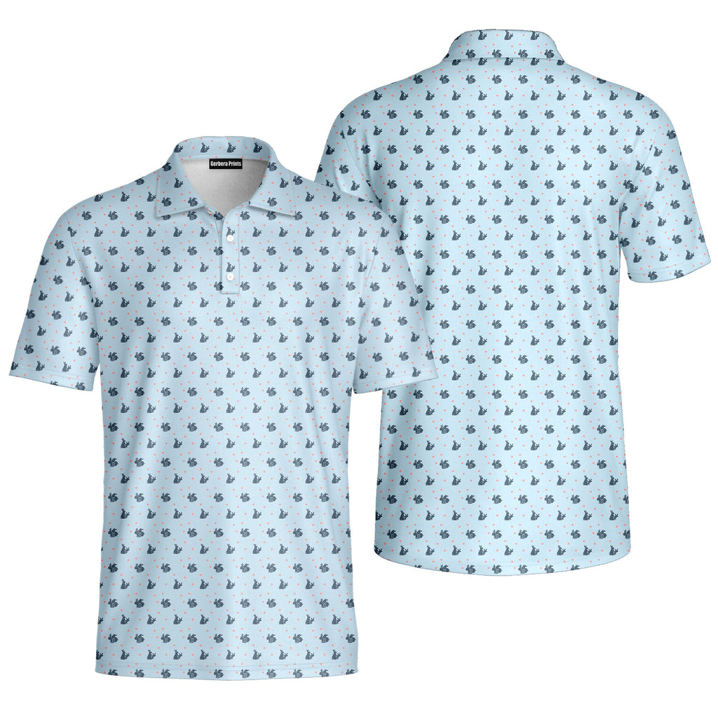Lovers Rabbits-Polo Shirt For Men-Gerbera Prints
