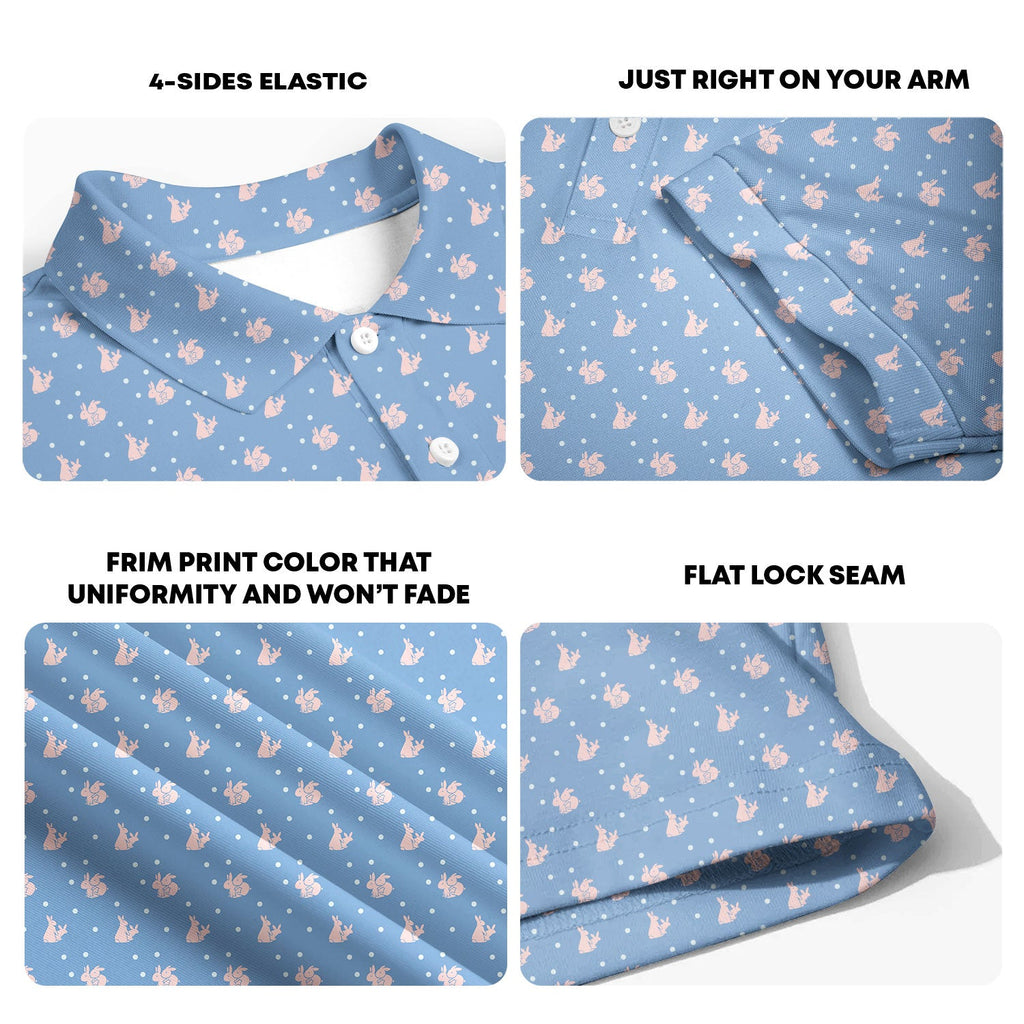 Lovers Rabbits-Polo Shirt For Men-Gerbera Prints