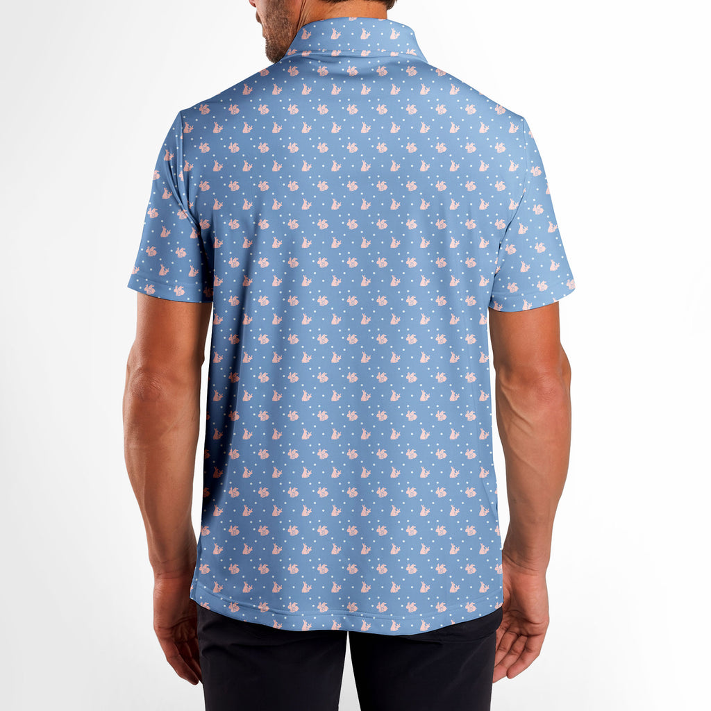 Lovers Rabbits-Polo Shirt For Men-Gerbera Prints