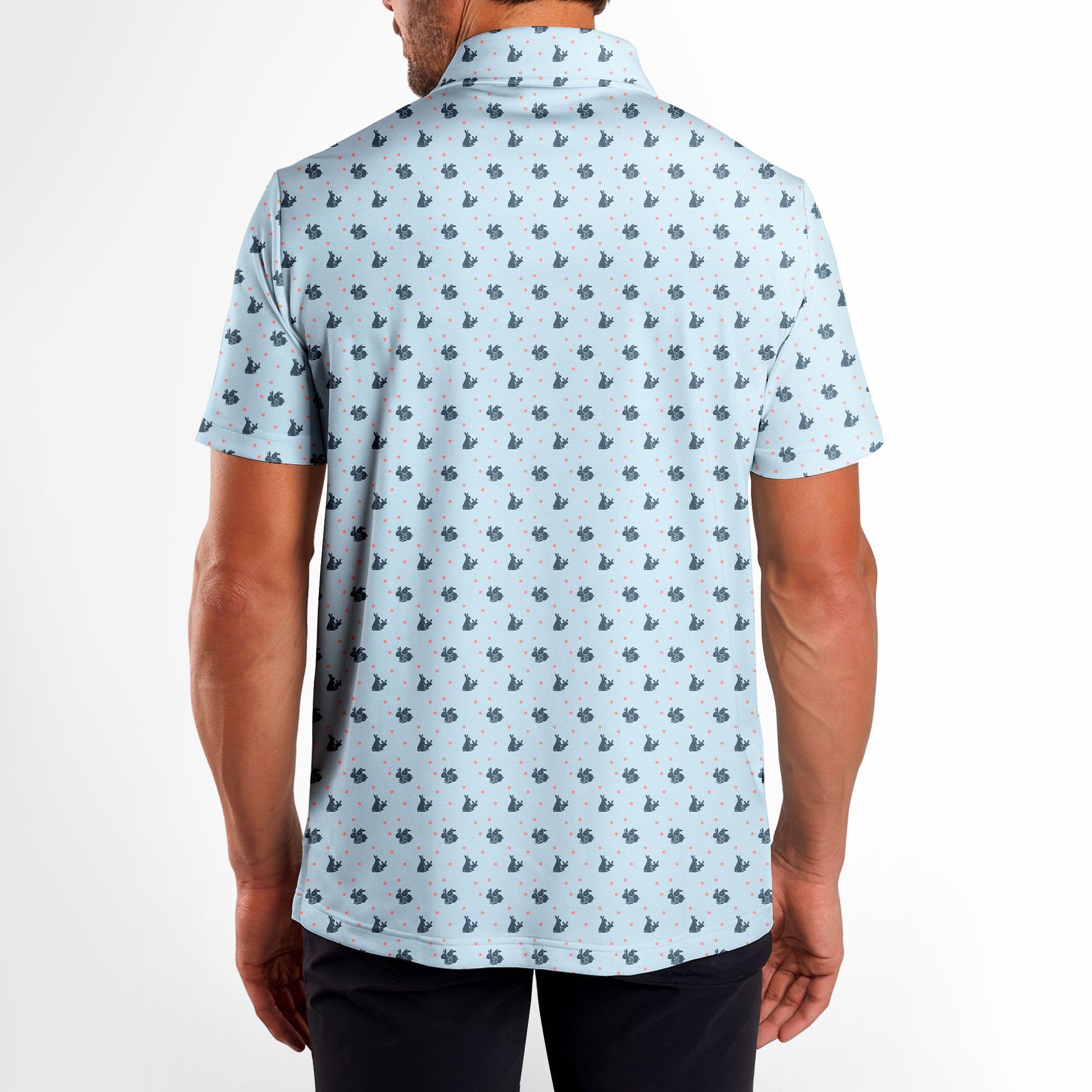 Lovers Rabbits-Polo Shirt For Men-Gerbera Prints