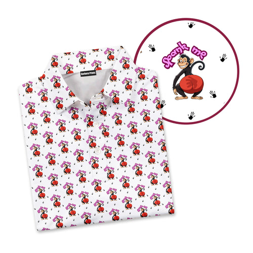 Spank The Monkey-Polo Shirt For Men-Gerbera Prints