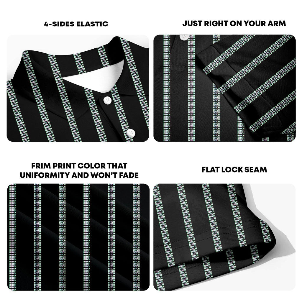 B*tch-Polo Shirt For Men-Gerbera Prints