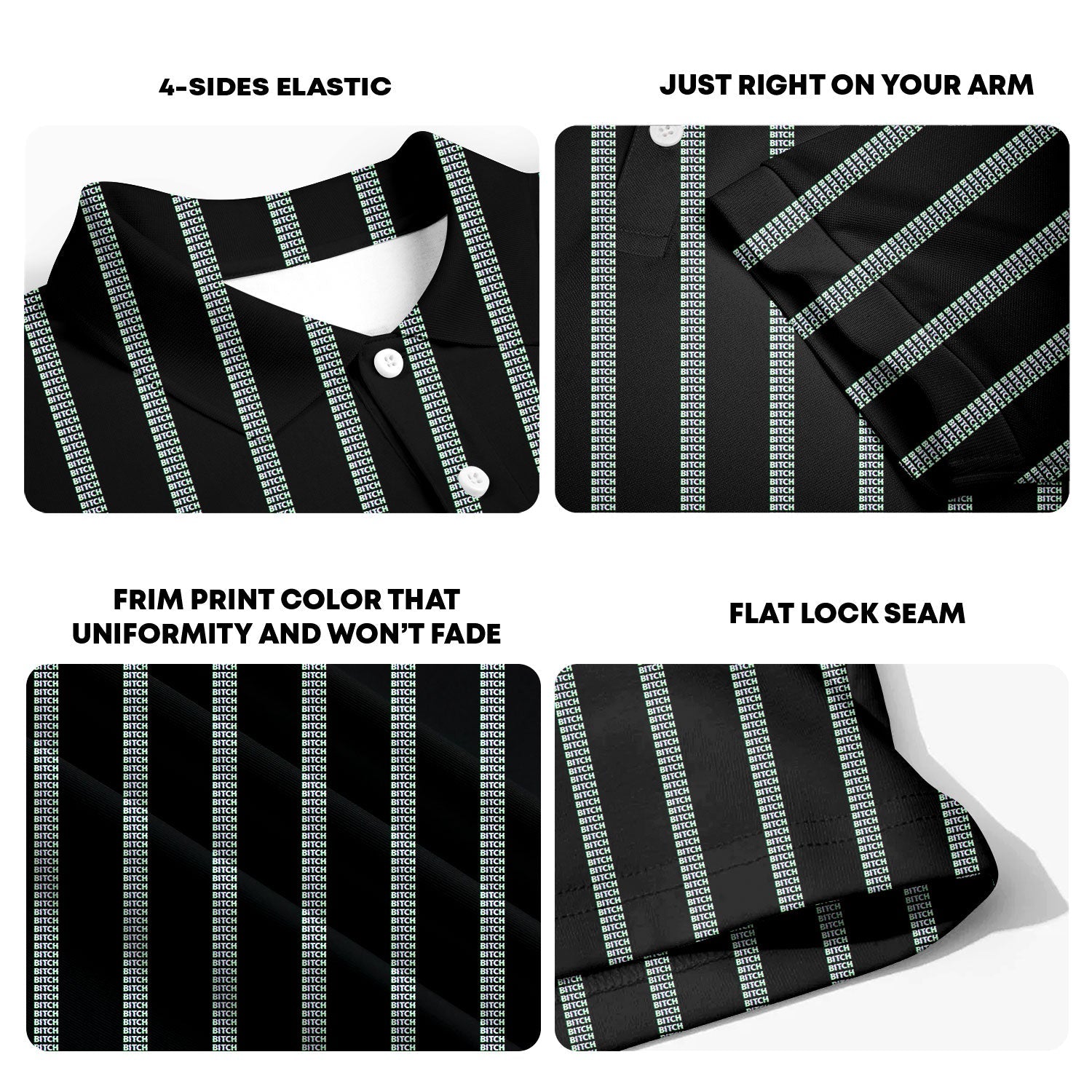 B*tch-Polo Shirt For Men-Gerbera Prints