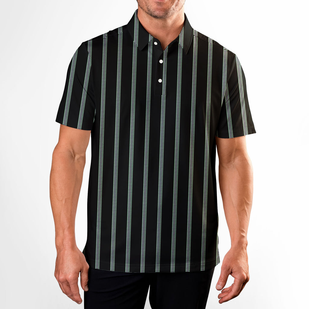 B*tch-Polo Shirt For Men-Gerbera Prints