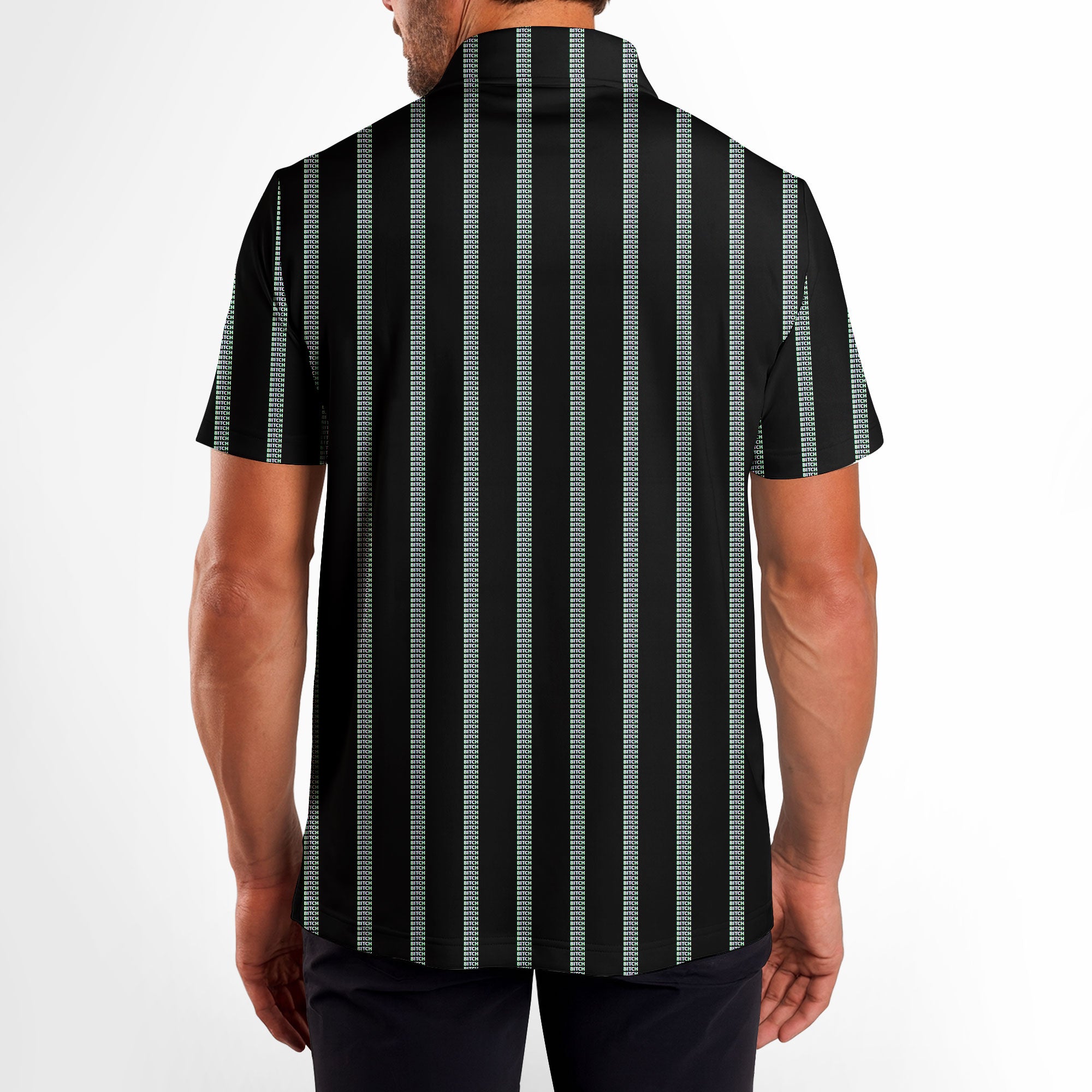 B*tch-Polo Shirt For Men-Gerbera Prints