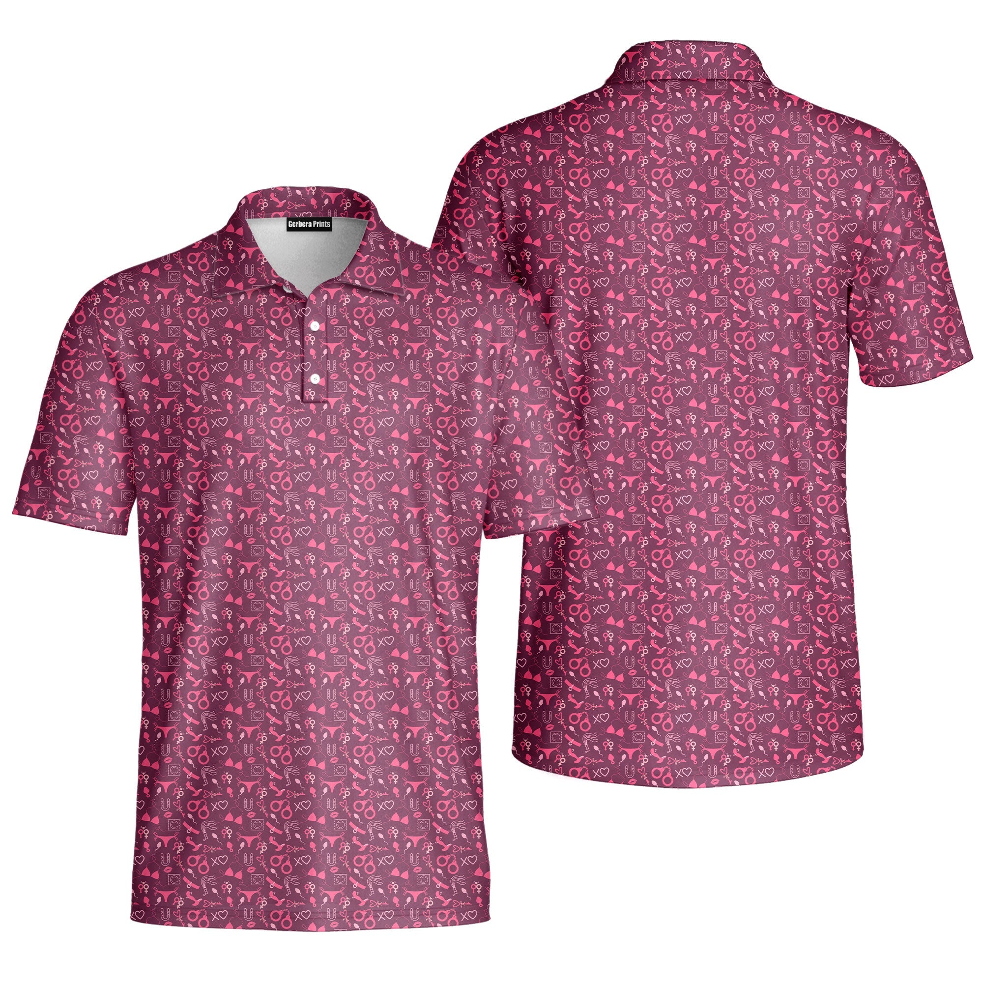 Pleasure Chest-Polo Shirt For Men-Gerbera Prints