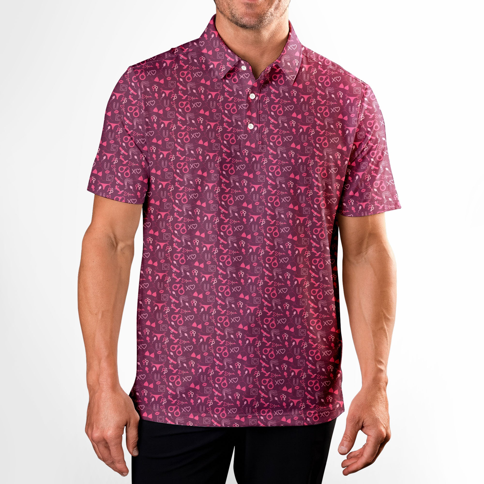 Pleasure Chest-Polo Shirt For Men-Gerbera Prints