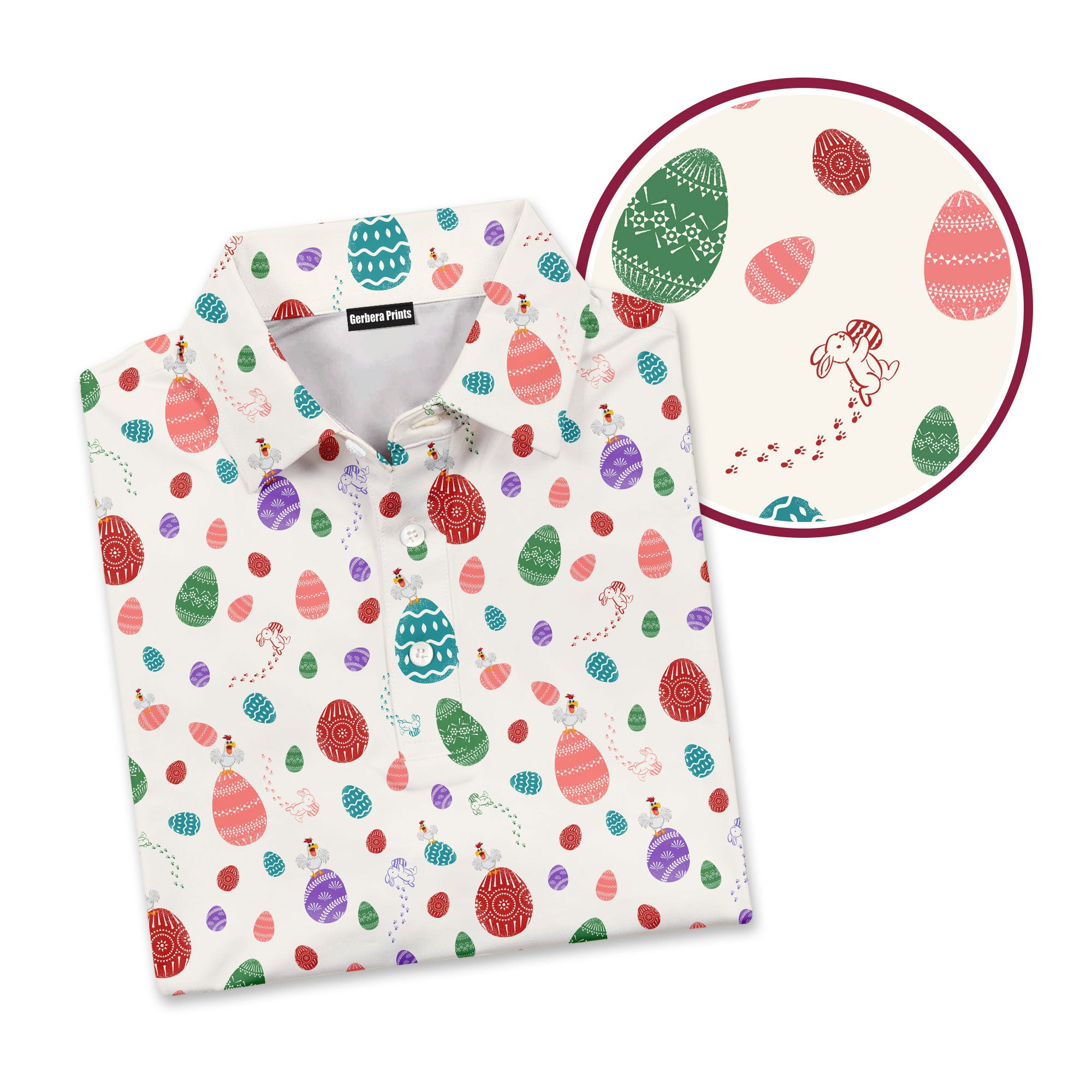 Hoppin' into Spring-Polo Shirt For Men-Gerbera Prints
